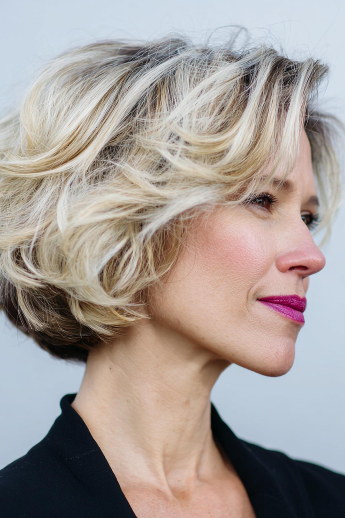 Blonde Voluminous Layered Bob