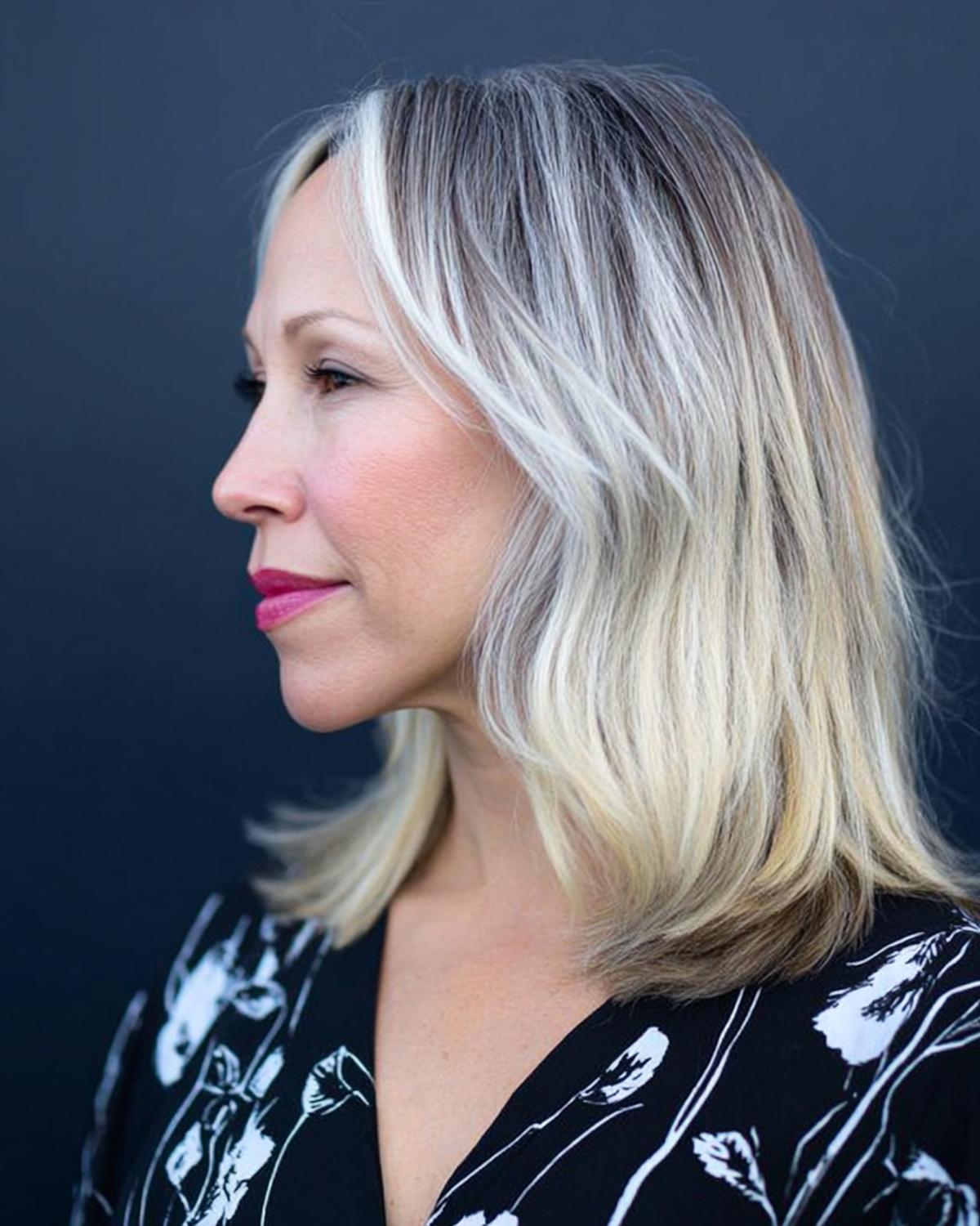 Shoulder Length Gray Blonde