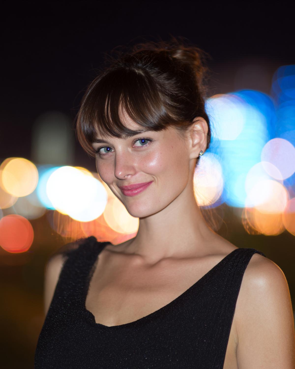Updo With Full Straight Bangs