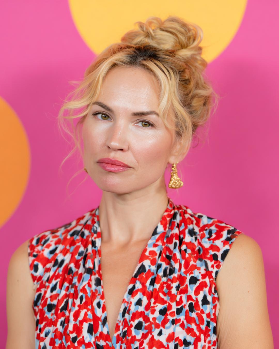 Messy Topknot Blonde Updo