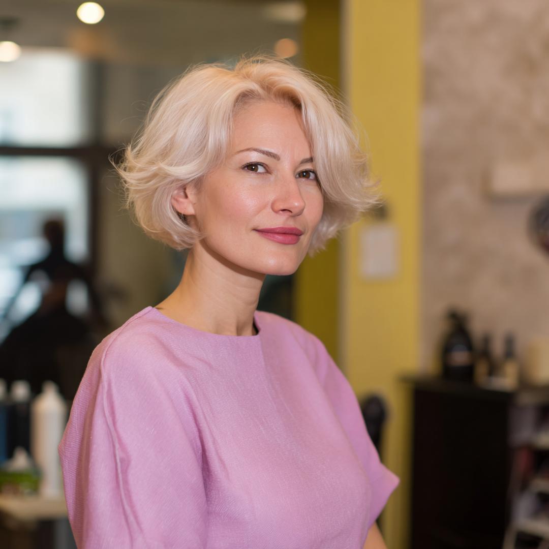 Layered Platinum Bob