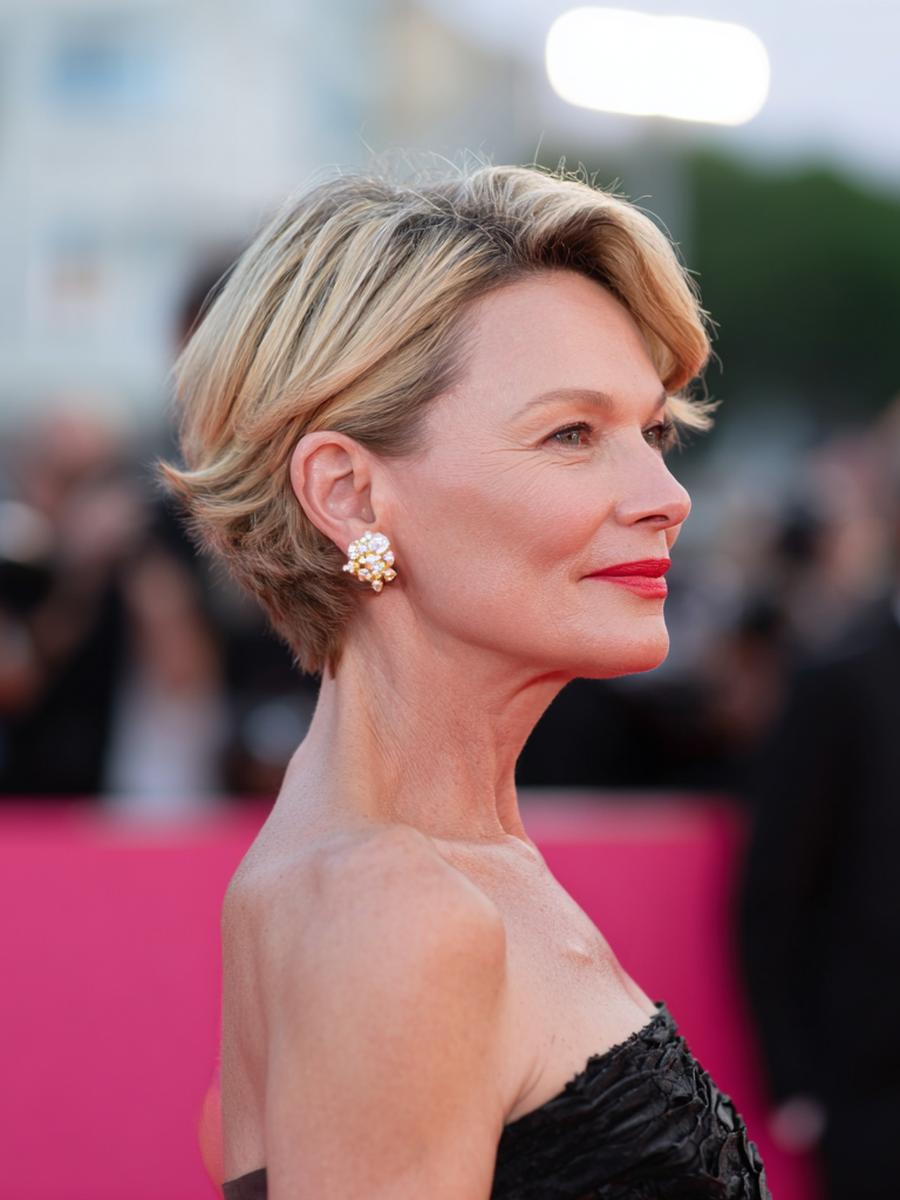 Short Blonde Layered Crop