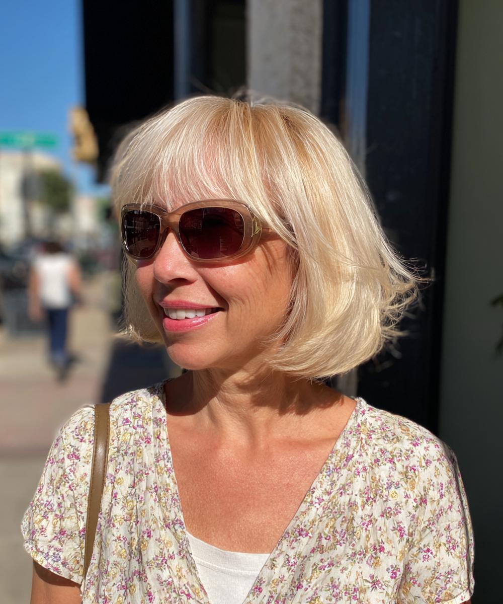 Blonde Textured Bob With Bangs
