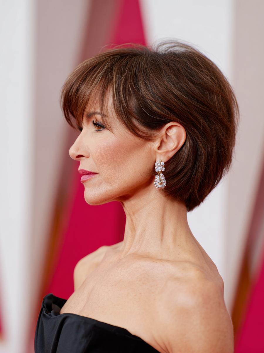 Brunette Layered Pixie Bob
