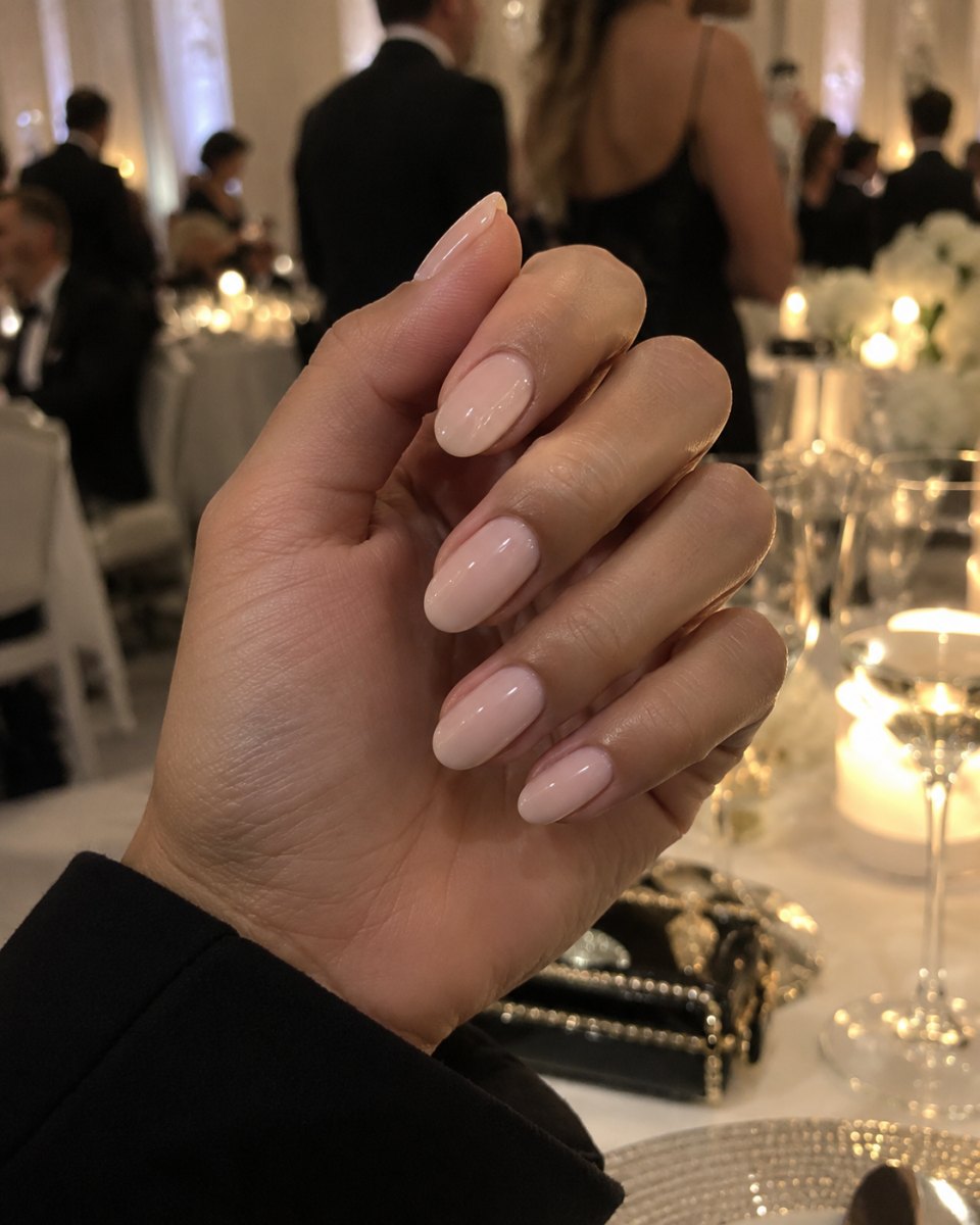 Minimal neutral red carpet nails