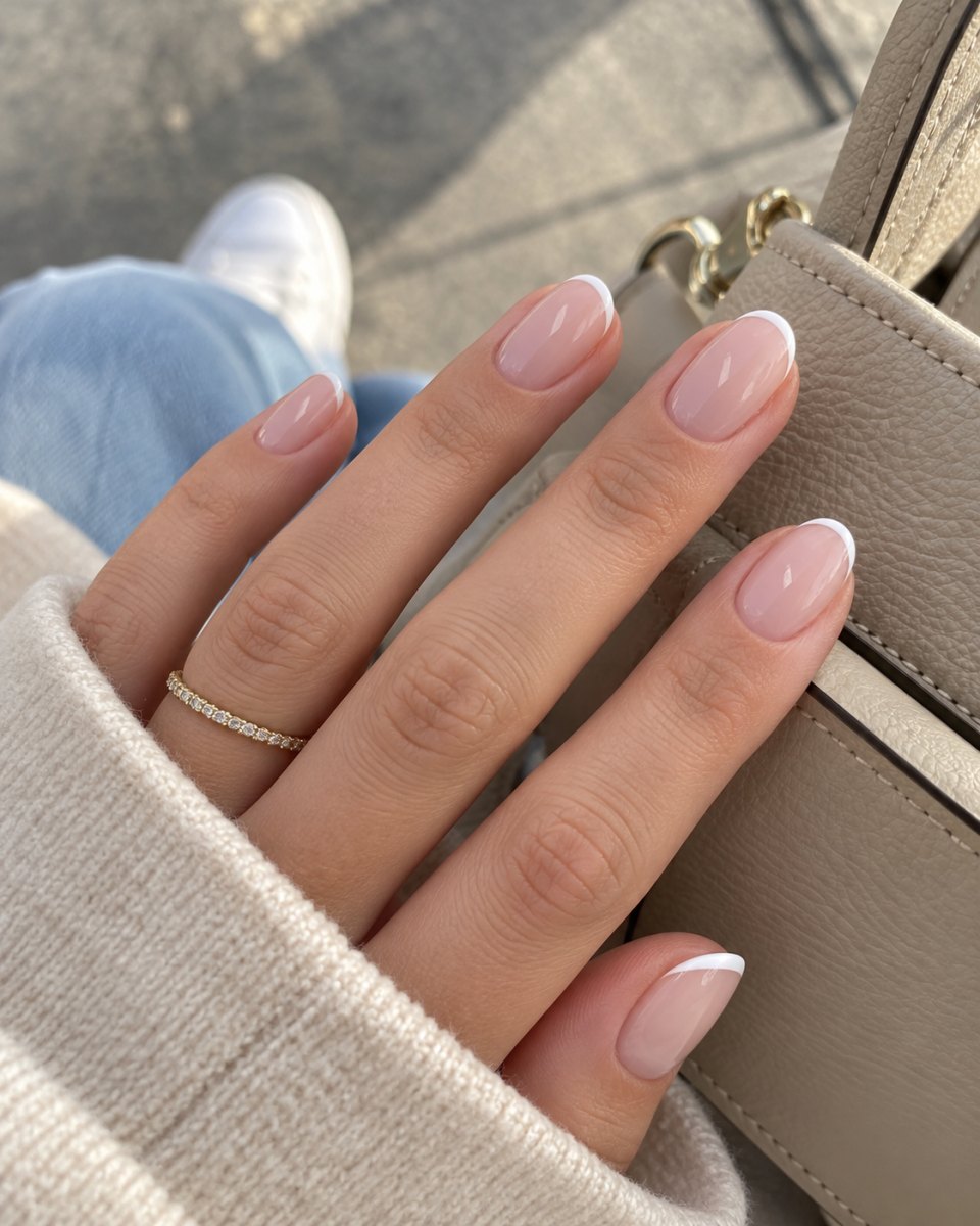Chic everyday micro French manicure