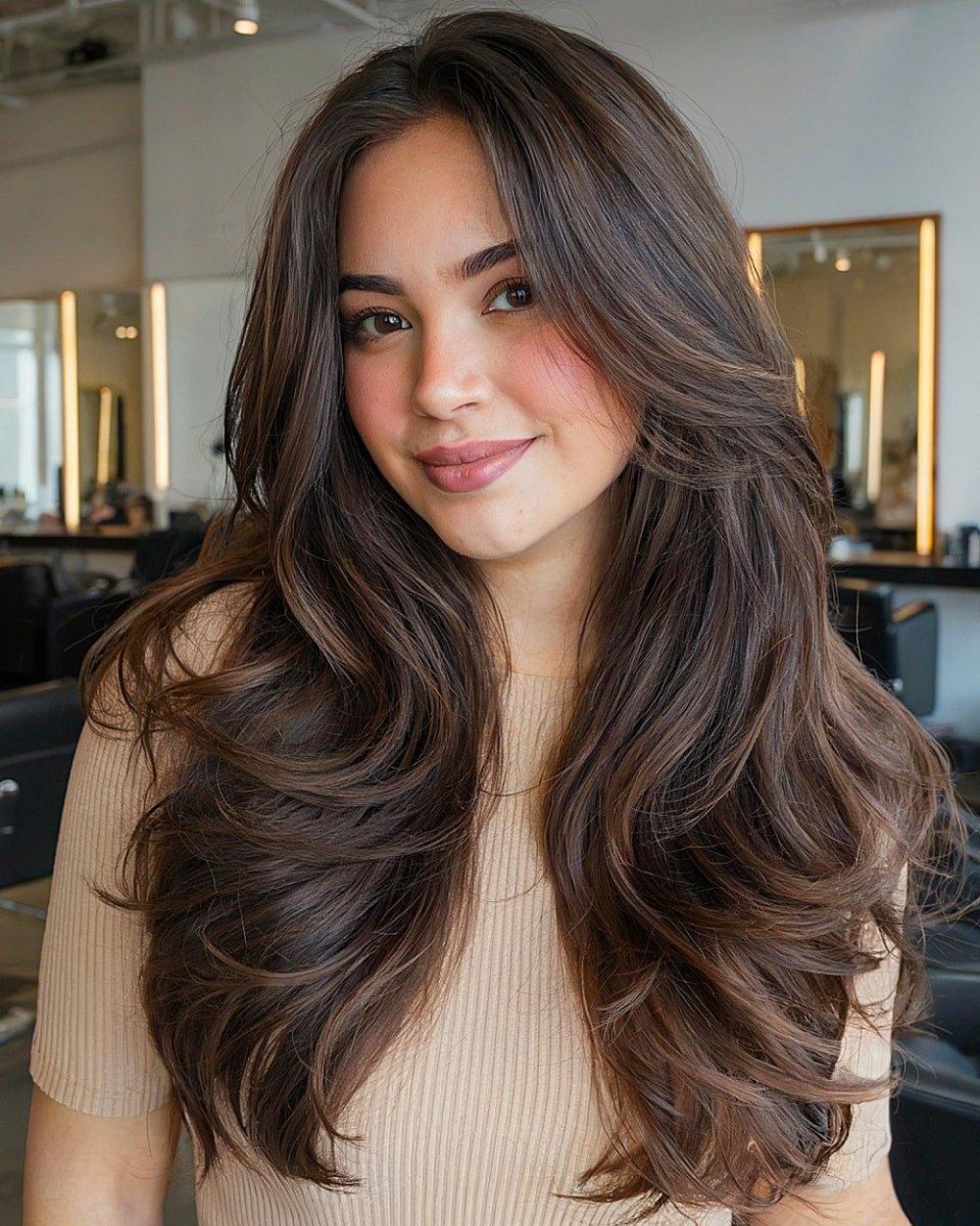 Layered blowout for round faces