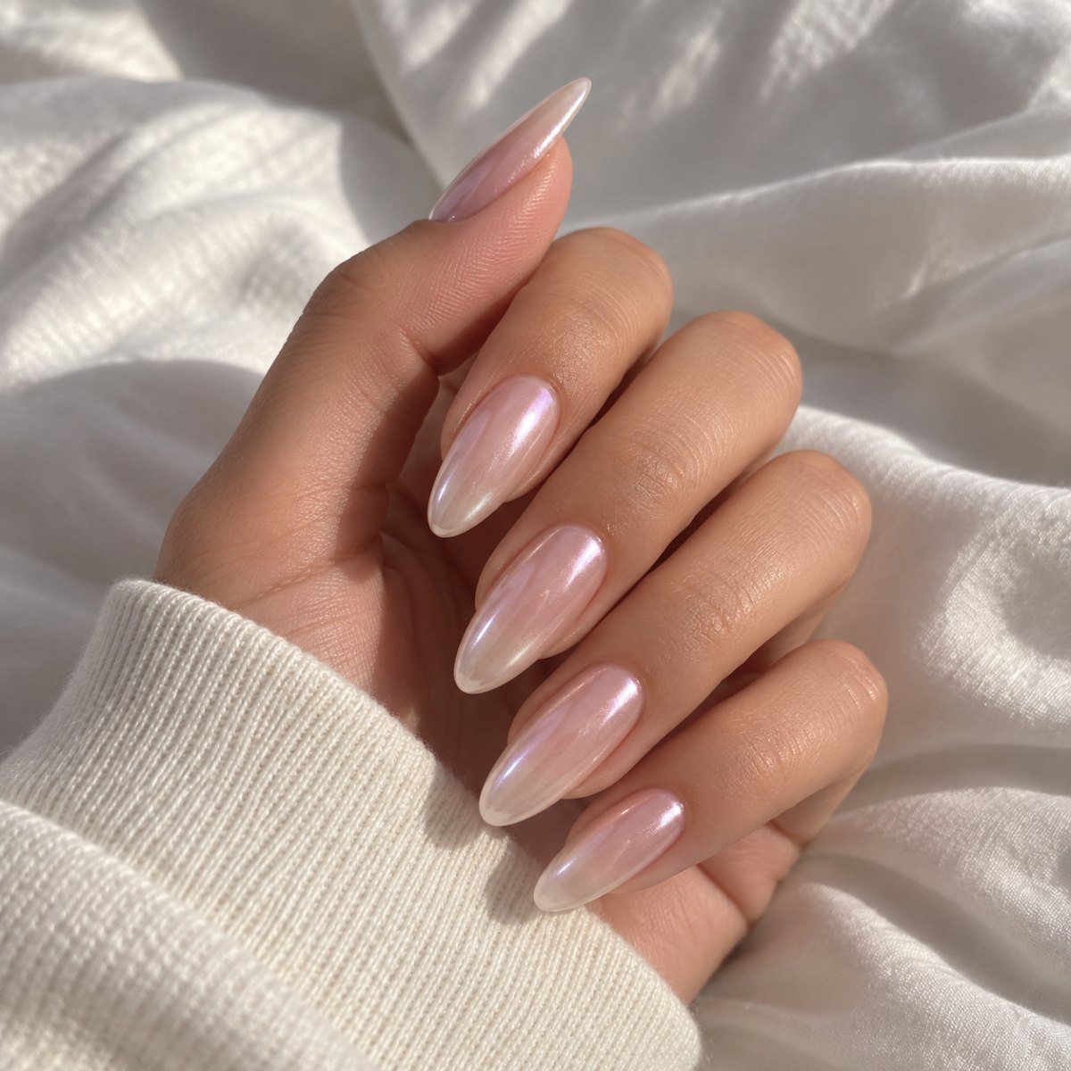 Long almond glazed donut nails