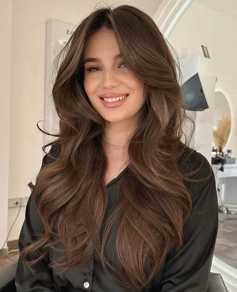 Long layered blowout with face framing