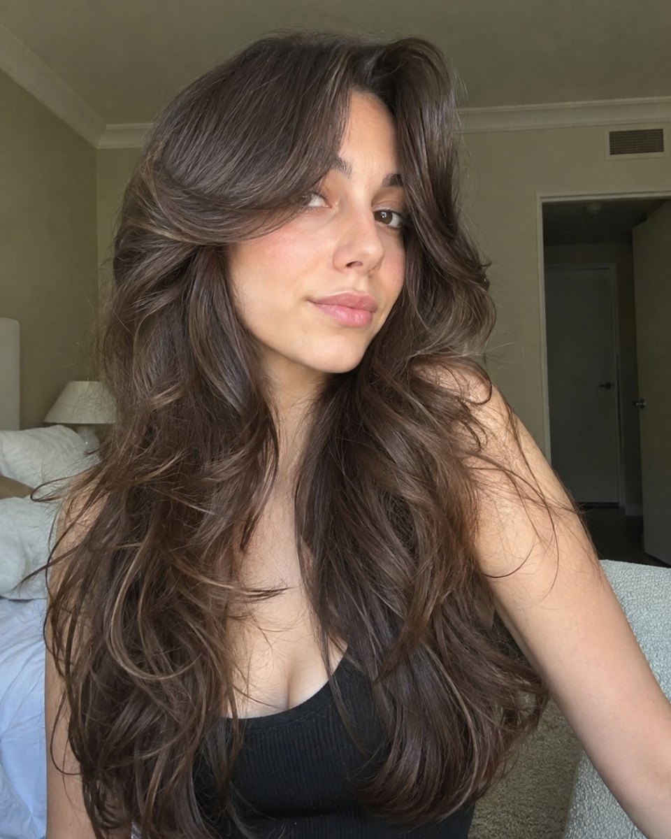 Natural curtain bangs