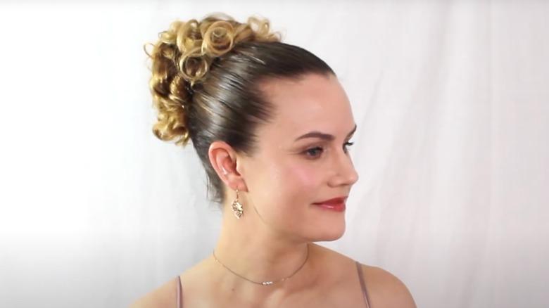 Spiral curls pinned updo