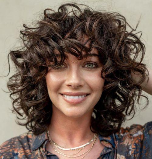 Messy curly hairstyle