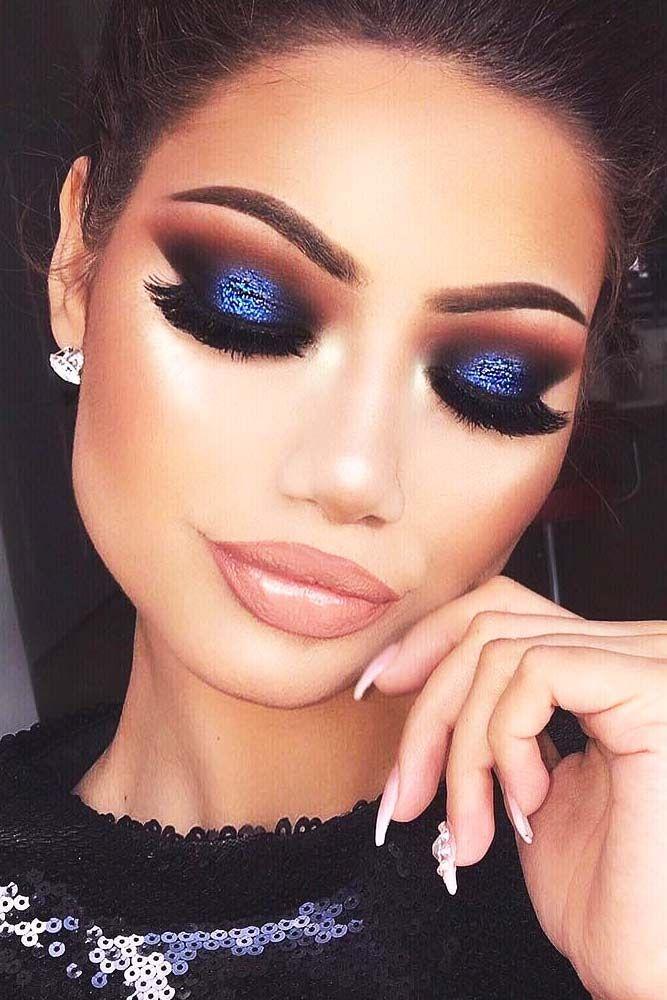 Midnight blue New Year's Eve makeup