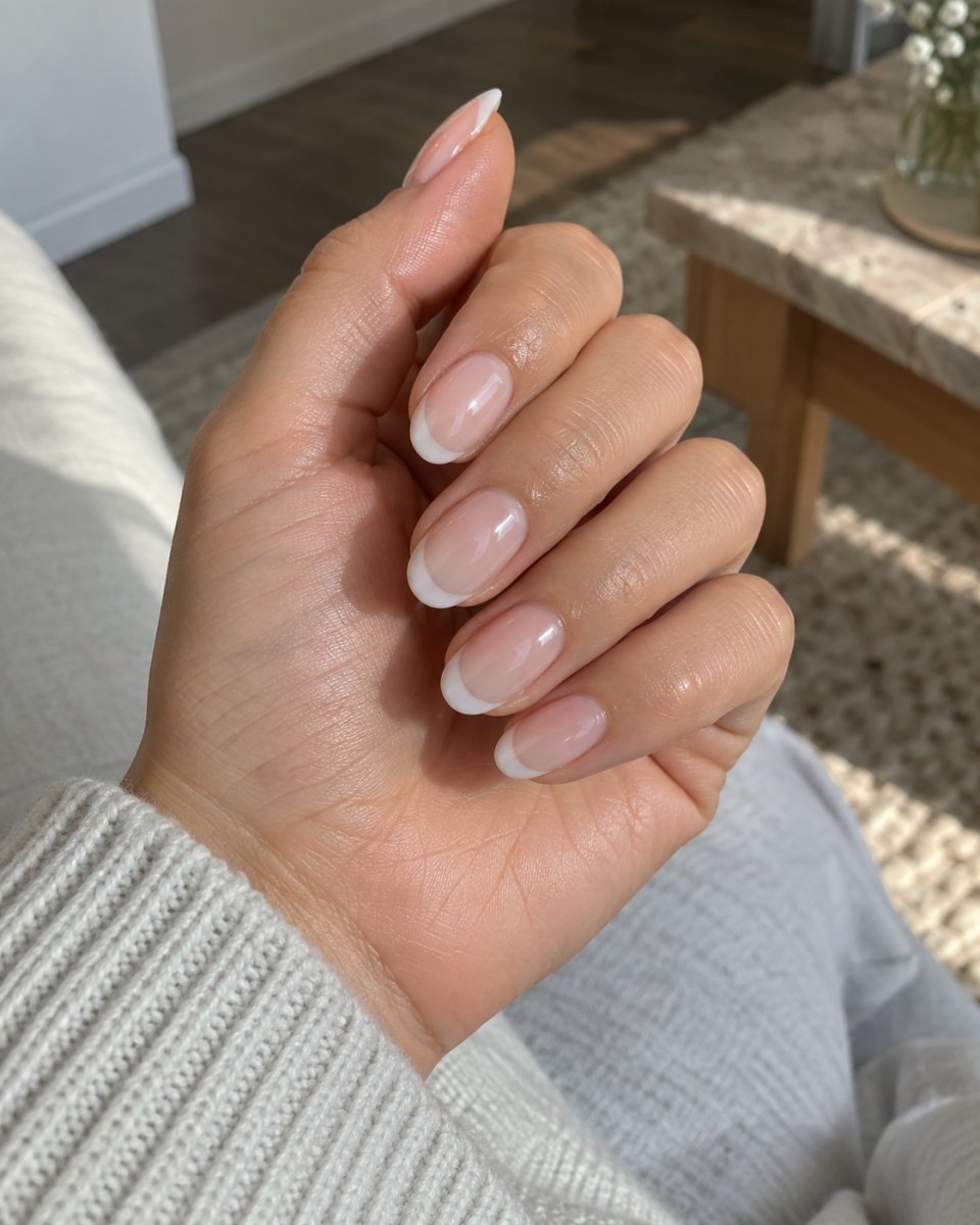 Milky glazed donut French tips
