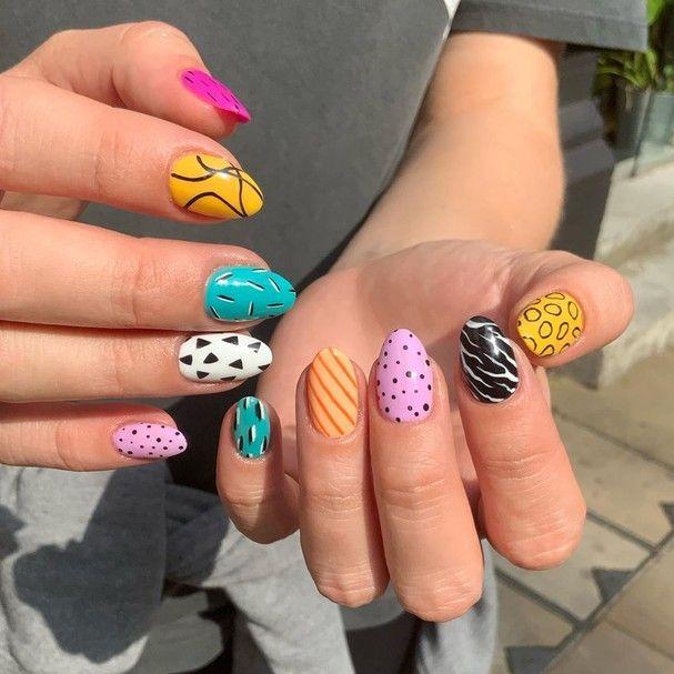 Mixed pattern fan nails