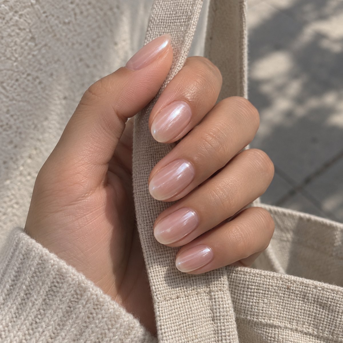 Natural glazed donut manicure
