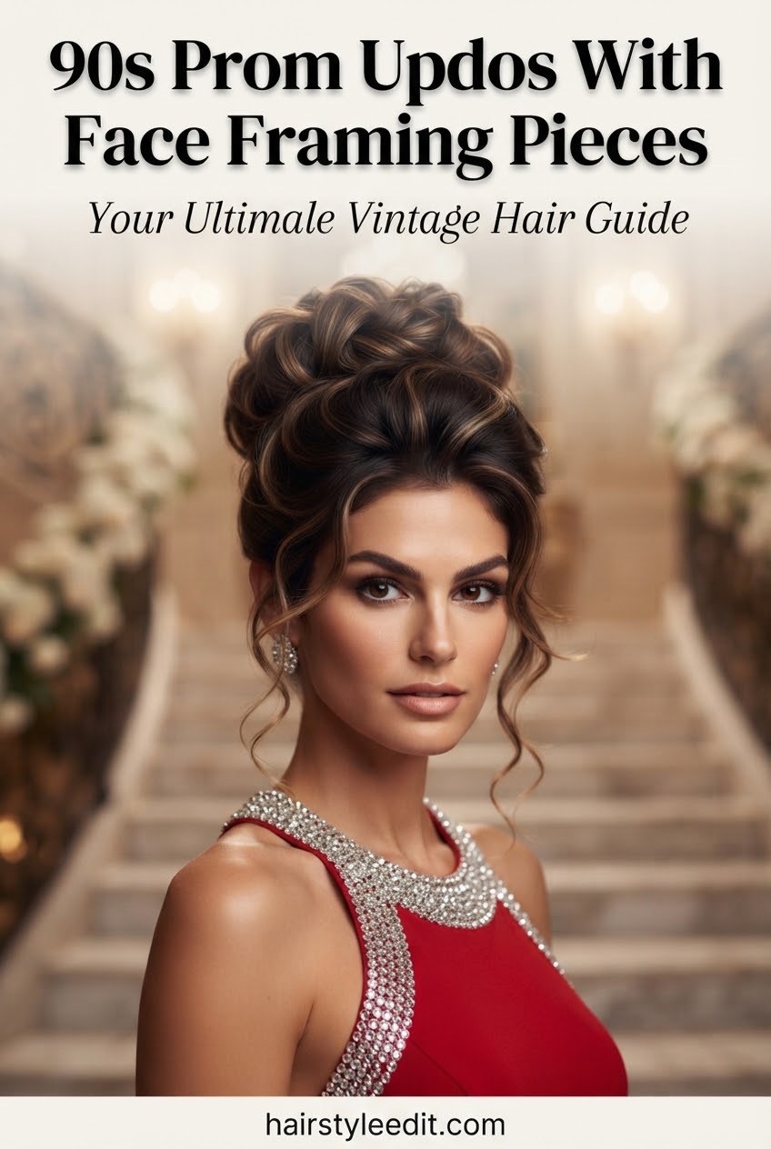 90s Prom Updos With Face Framing Pieces