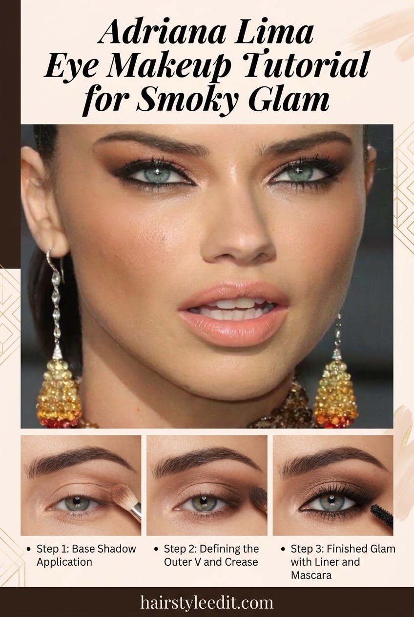 Adriana Lima Eye Makeup Tutorial for Smoky Glam