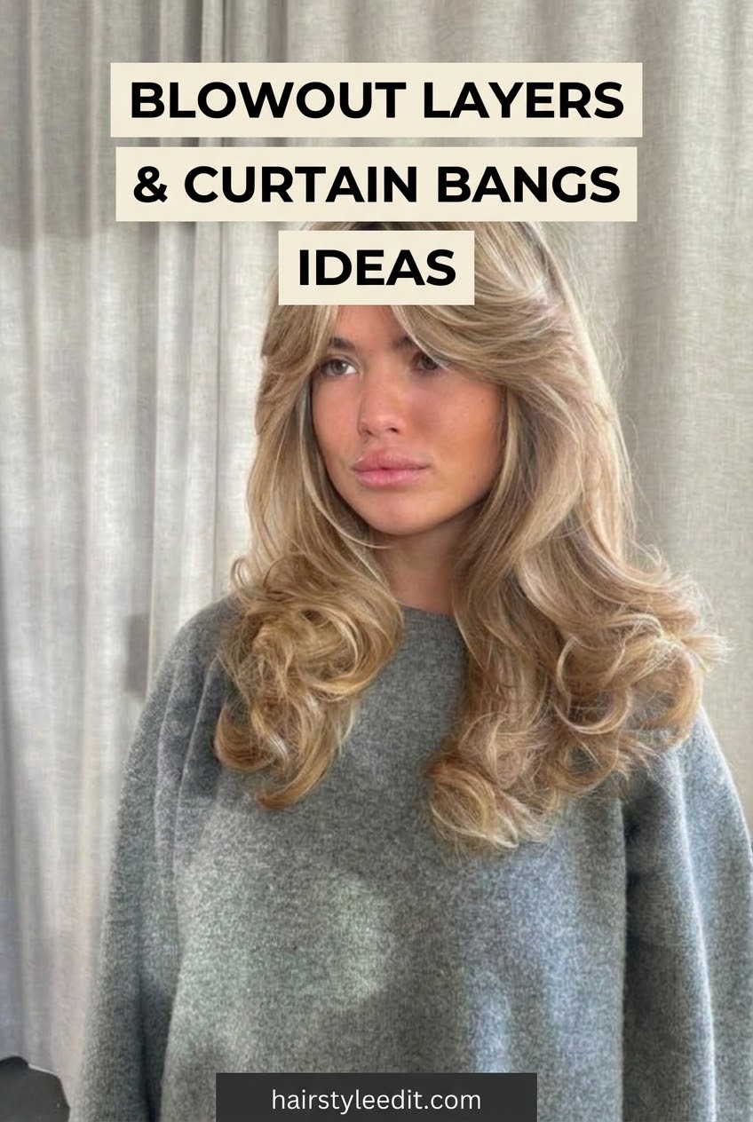 Blowout Layers & Curtain Bangs Ideas
