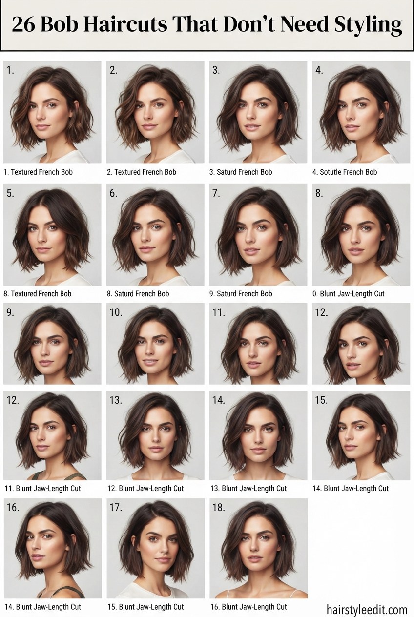 26 Bob Haircuts That Don’t Need Styling