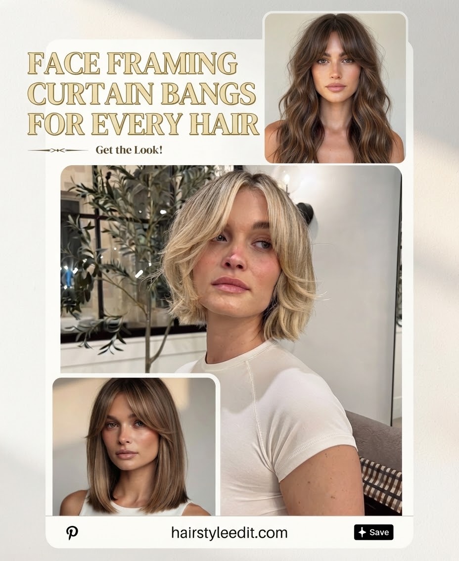 Face Framing Curtain Bangs For Every Hair Length