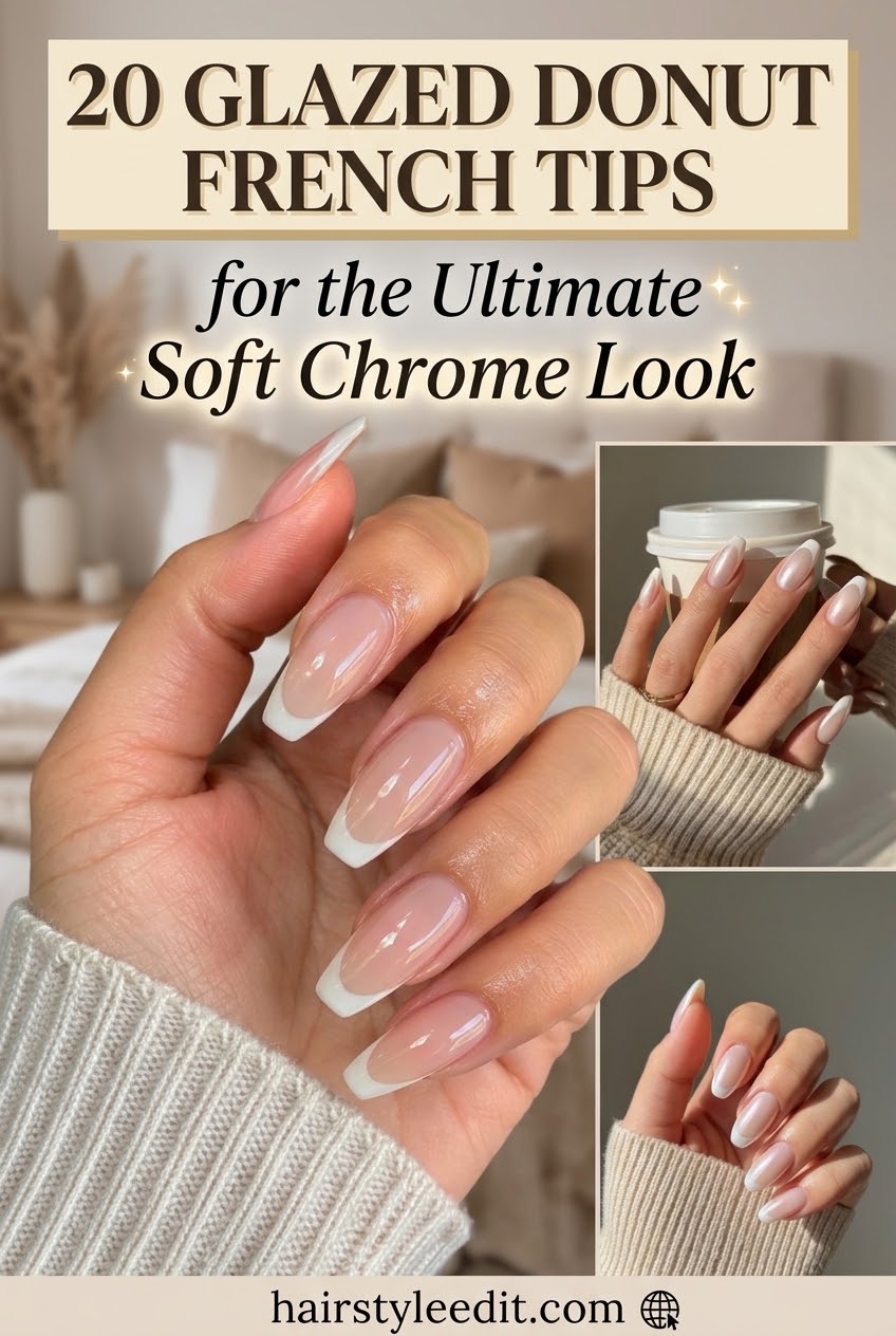 20 Glazed Donut French Tips for the Ultimate Soft Chrome Look