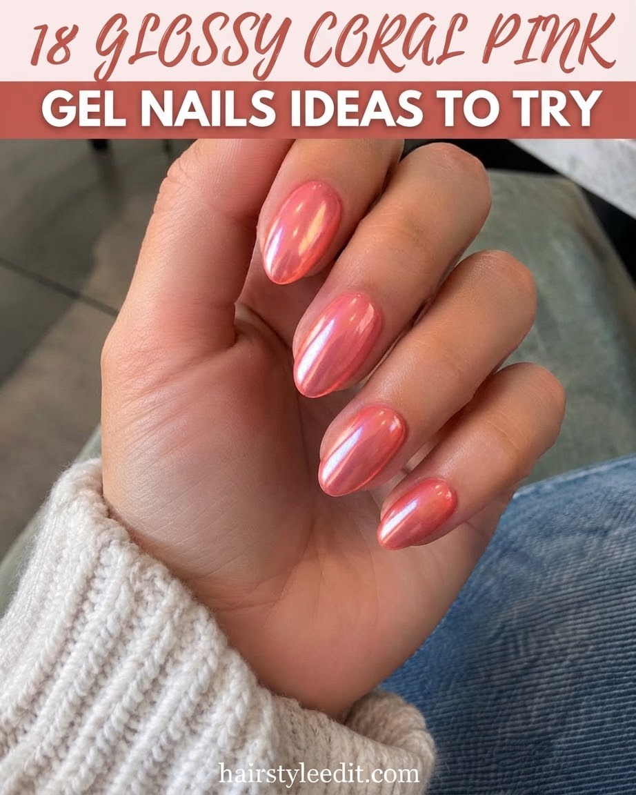 18 Glossy Coral Pink Gel Nails Ideas to Try