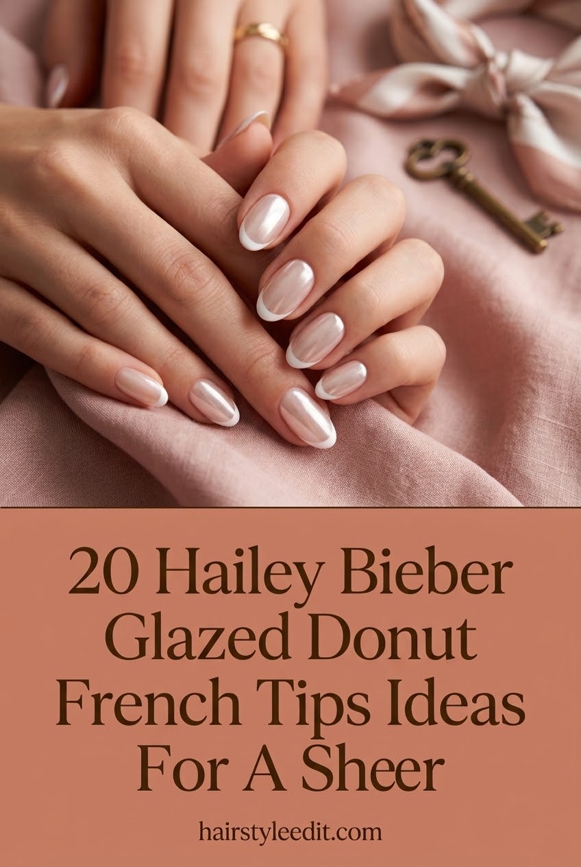 20 Hailey Bieber Glazed Donut French Tips Ideas For A Sheer