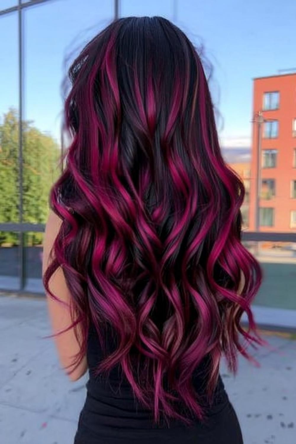 Magenta Streaked Waves