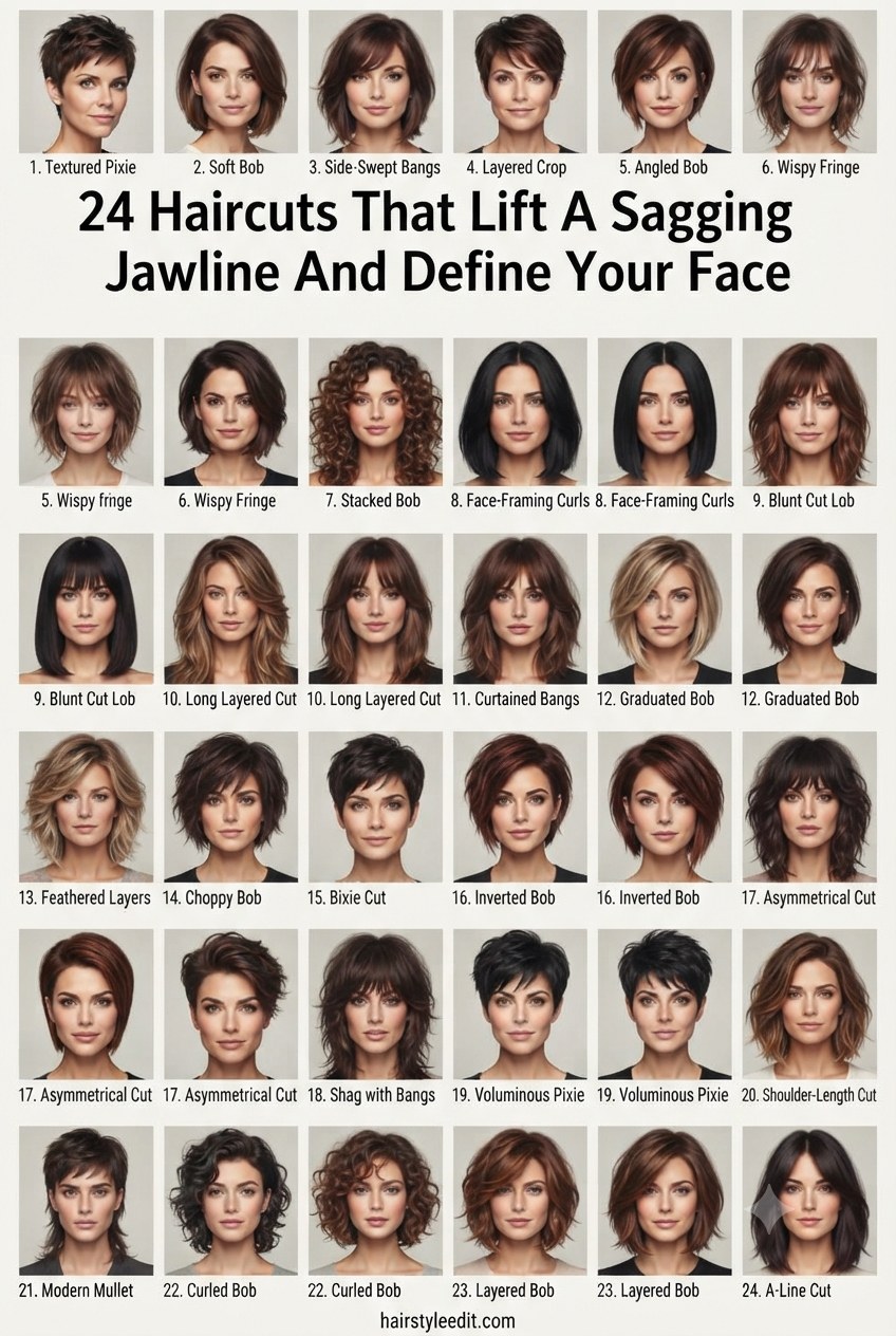 24 Haircuts That Lift A Sagging Jawline And Define Your Face