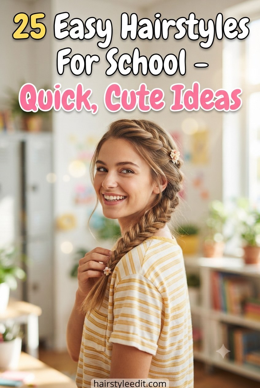 25 Easy Hairstyles For School - Quick, Cute Ideas