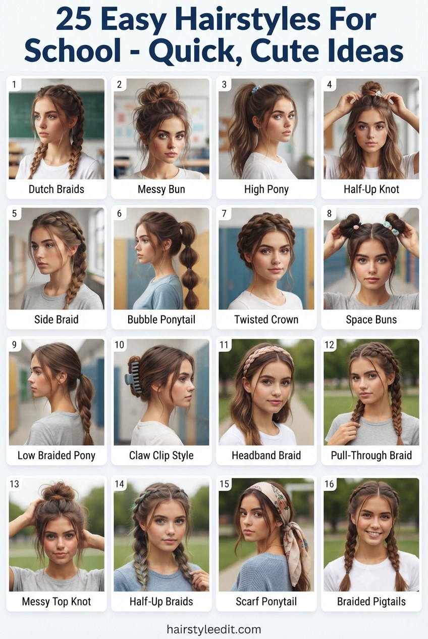 25 Easy Hairstyles For School - Quick, Cute Ideas