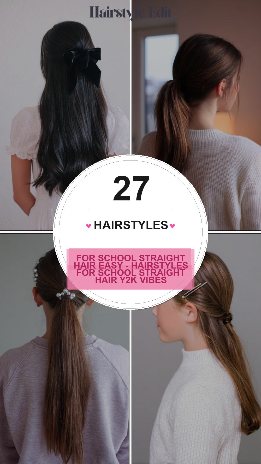 hairstyles for school straight hair easy - Hairstyles For School Straight Hair Y2K Vibes
