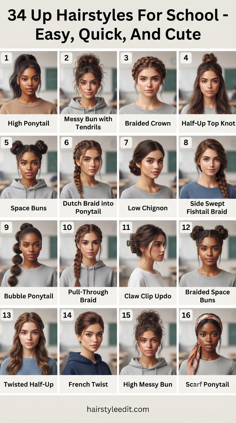 34 Up Hairstyles For School - Easy, Quick, And Cute
