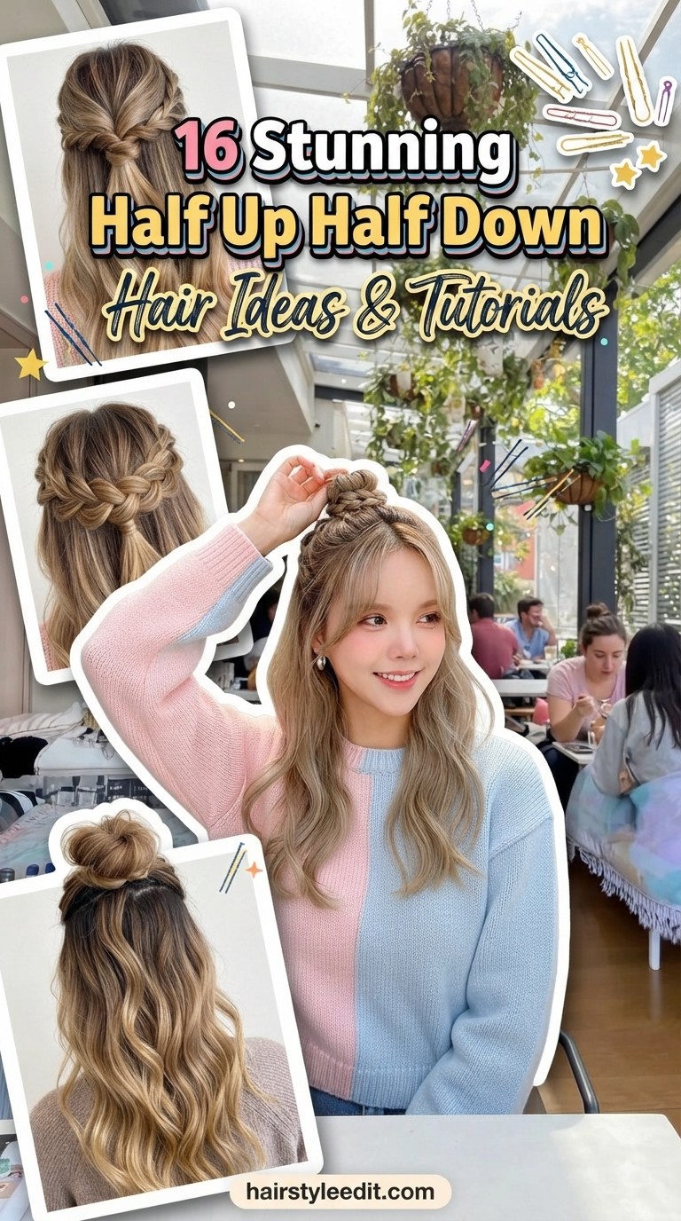 16 Stunning Half Up Half Down Hair Ideas & Tutorials
