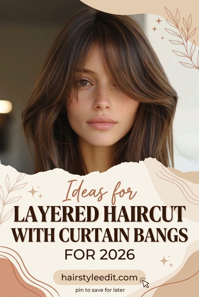 Layered Haircut with Curtain Bangs Ideas for 2026