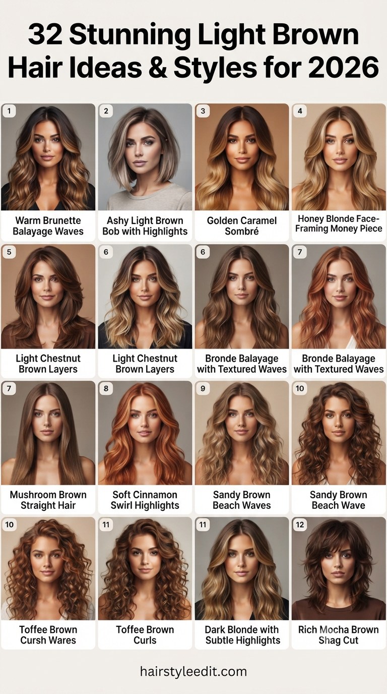 32 Stunning Light Brown Hair Ideas & Styles for 2026