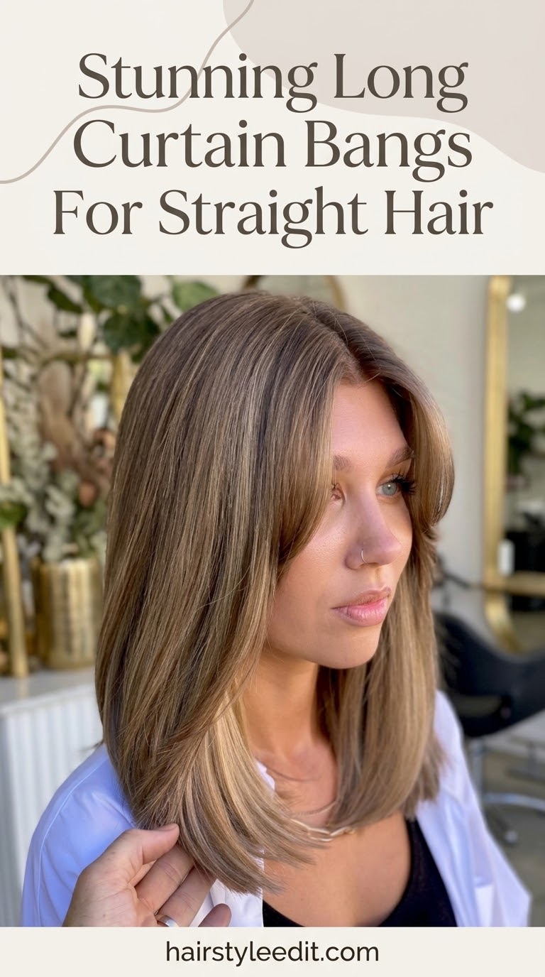 Stunning Long Curtain Bangs For Straight Hair