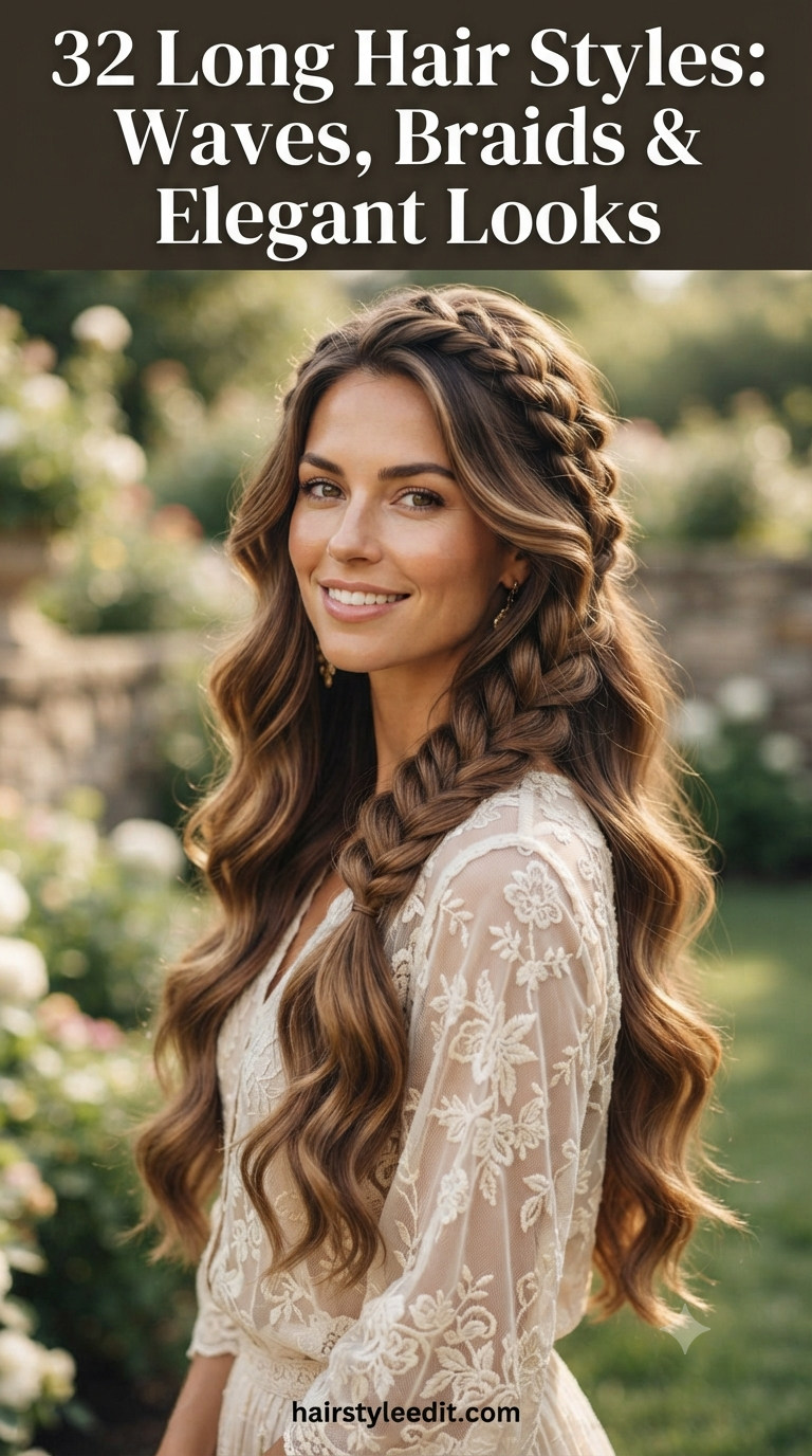 32 Long Hair Styles: Waves, Braids & Elegant Looks