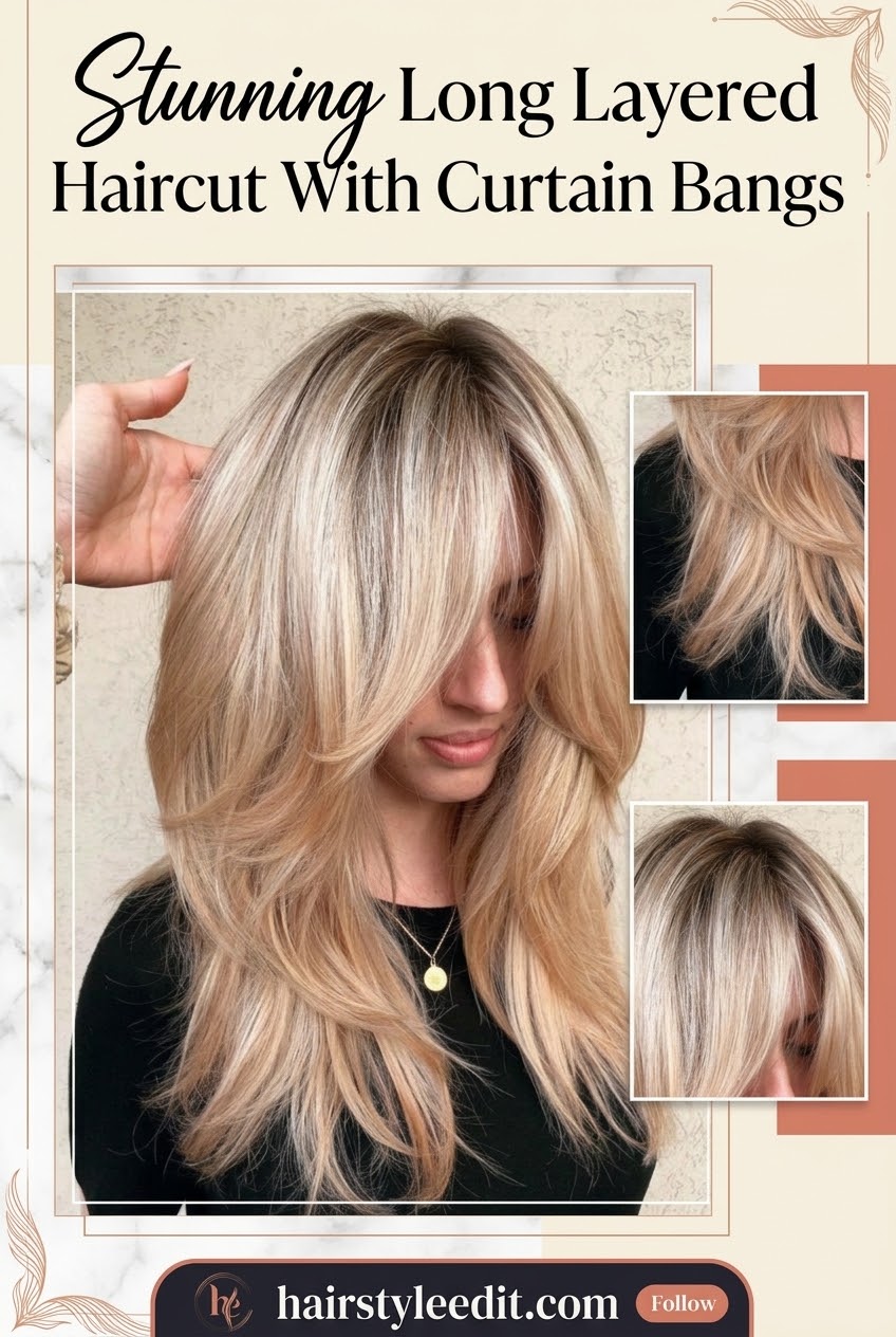 Stunning Long Layered Haircut With Curtain Bangs
