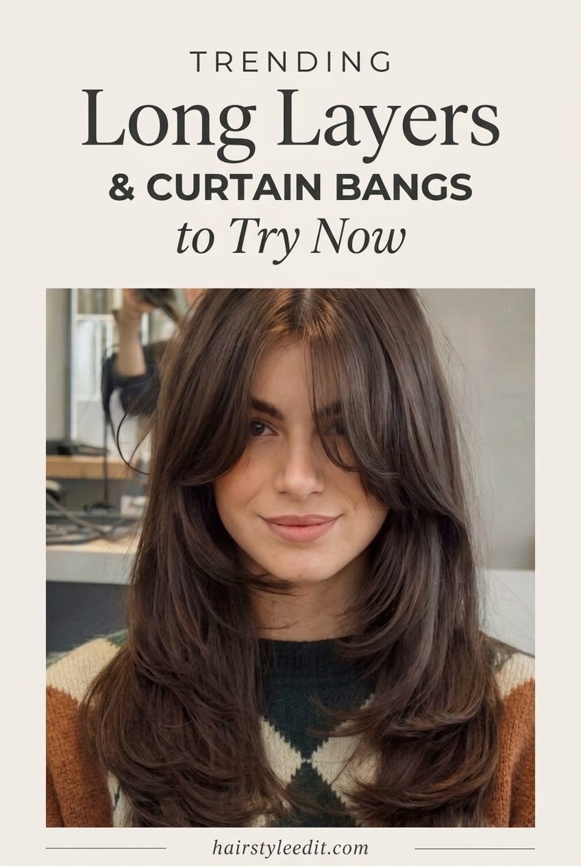 Trending Long Layers & Curtain Bangs to Try Now