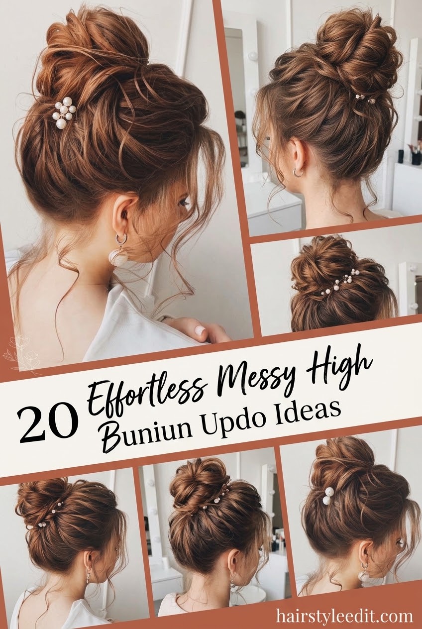 20 Effortless Messy High Bun Updo Ideas