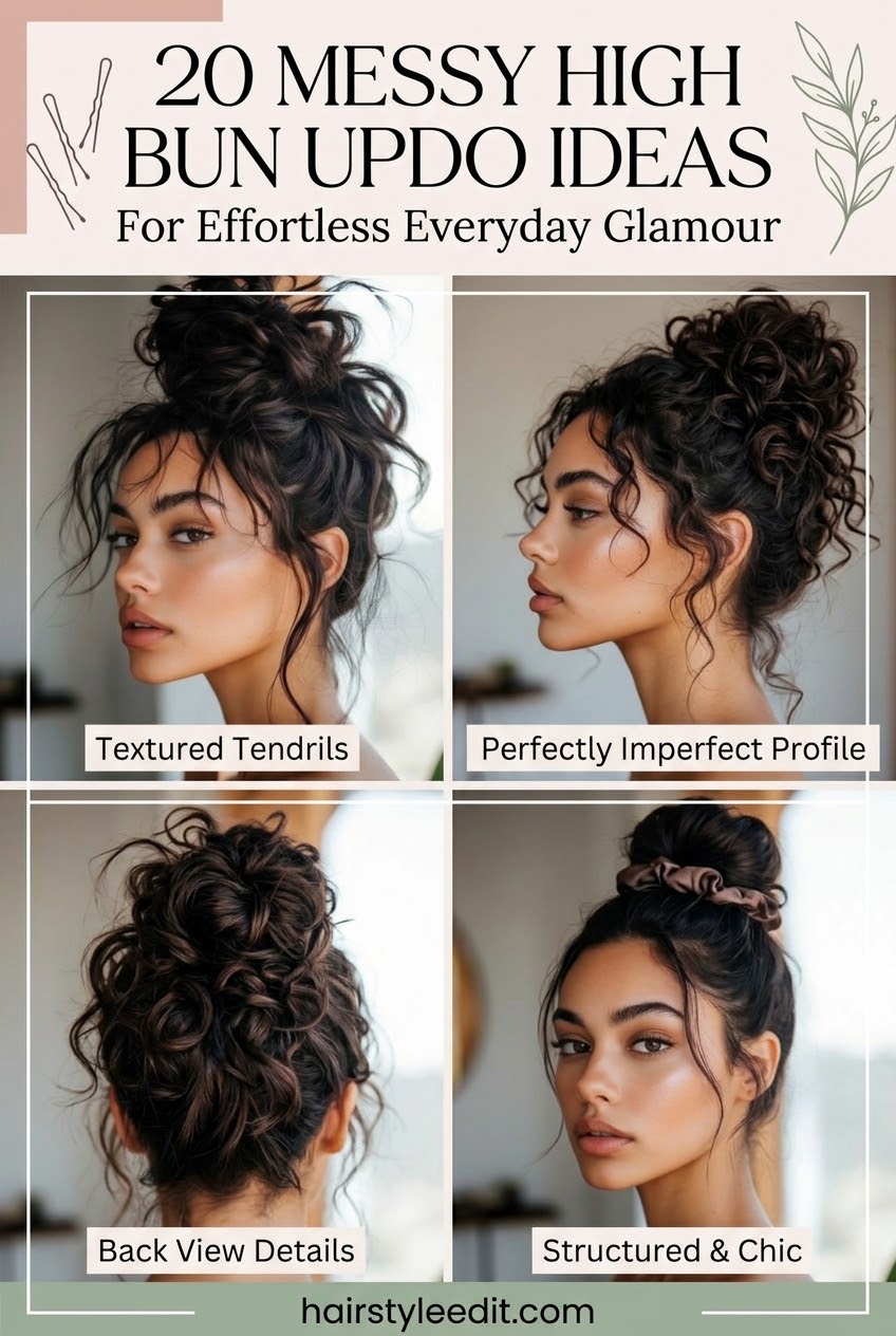 20 Messy High Bun Updo Ideas For Effortless Everyday Glamour
