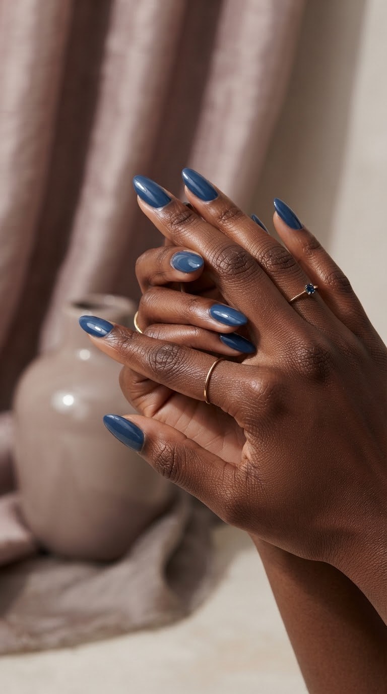 Deep Skin Tones Love This Blue Nail Shade
