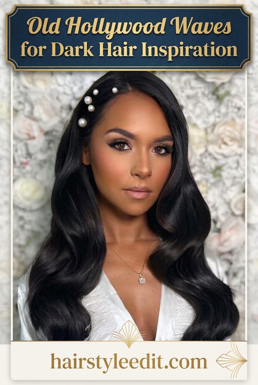 Old Hollywood Waves for Dark Hair Inspiration