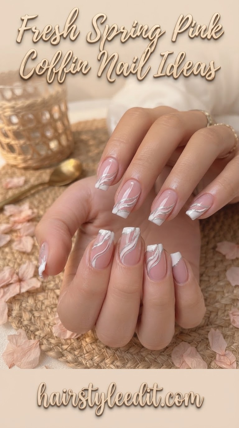 Fresh Spring Pink Coffin Nail Ideas