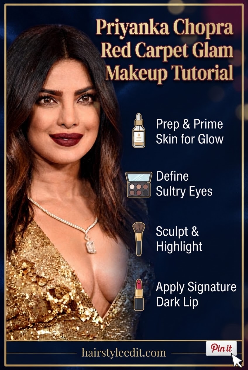 Priyanka Chopra Red Carpet Glam Makeup Tutorial
