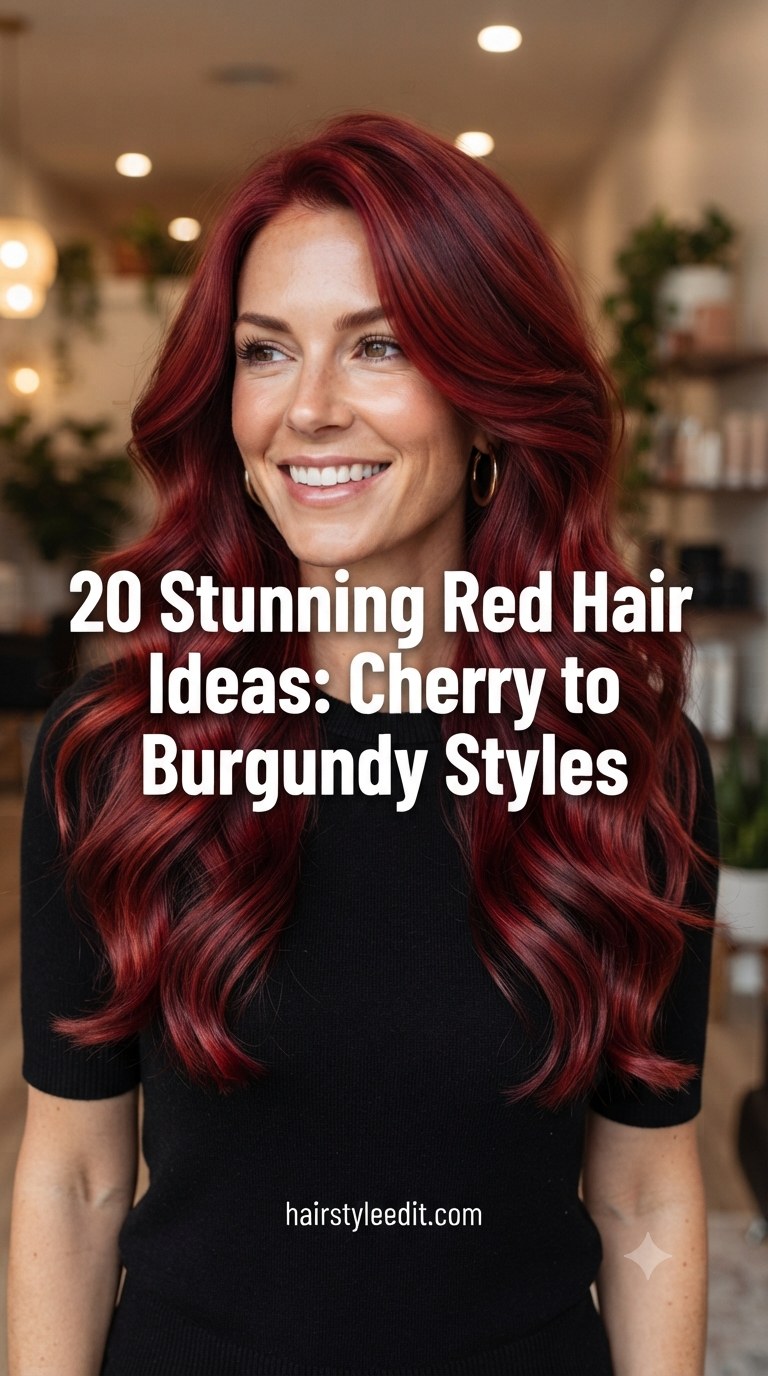 20 Stunning Red Hair Ideas: Cherry to Burgundy Styles