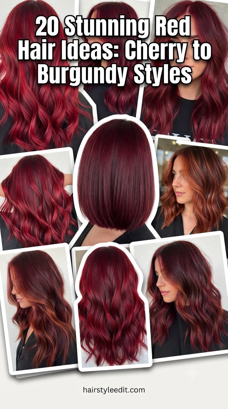 20 Stunning Red Hair Ideas: Cherry to Burgundy Styles
