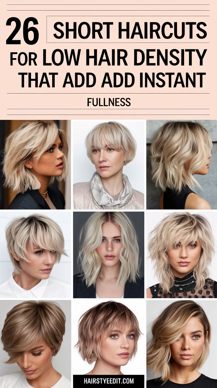 26 Short Haircuts For Low Hair Density That Add Instant Fullness